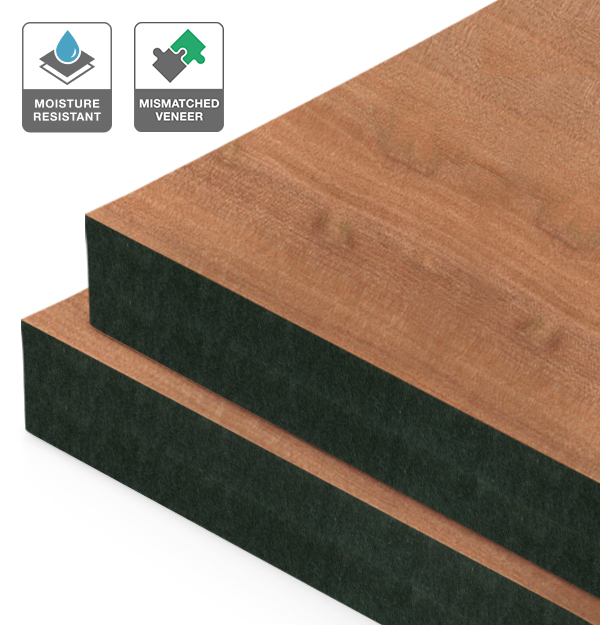 Myrtle Veneer Mismatched on Black Moisture Resistant MDF