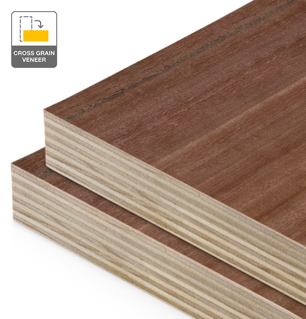Red Gum Veneer Quarter Cut Cross Grain on Plywood