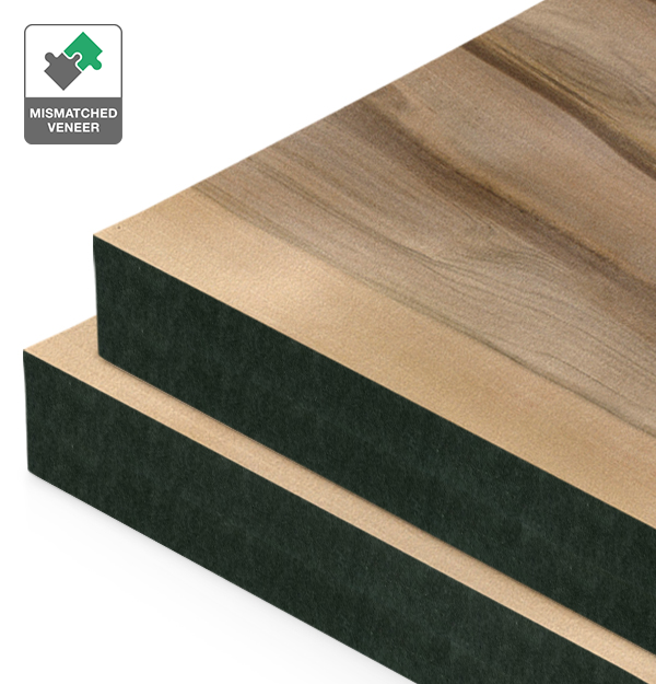 Red Heart Eucalyptus Veneer Mismatched on Black MDF