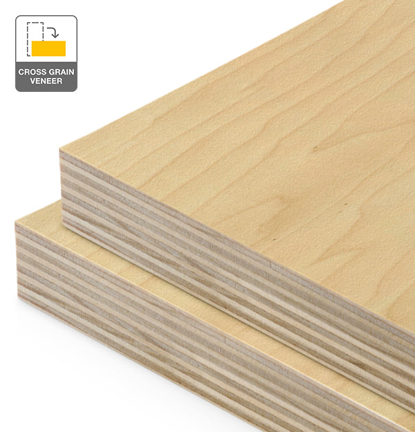 Rock Maple Veneer Crown Cut Cross Grain on Plywood