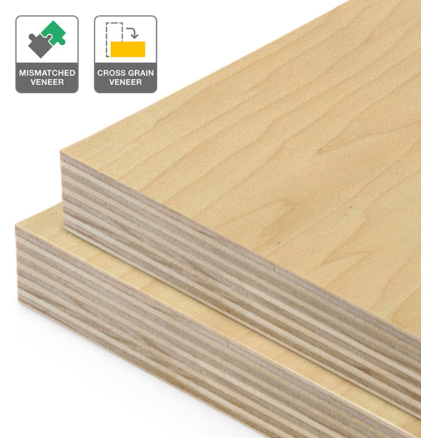 Rock Maple Veneer Mismatched Cross Grain on Plywood