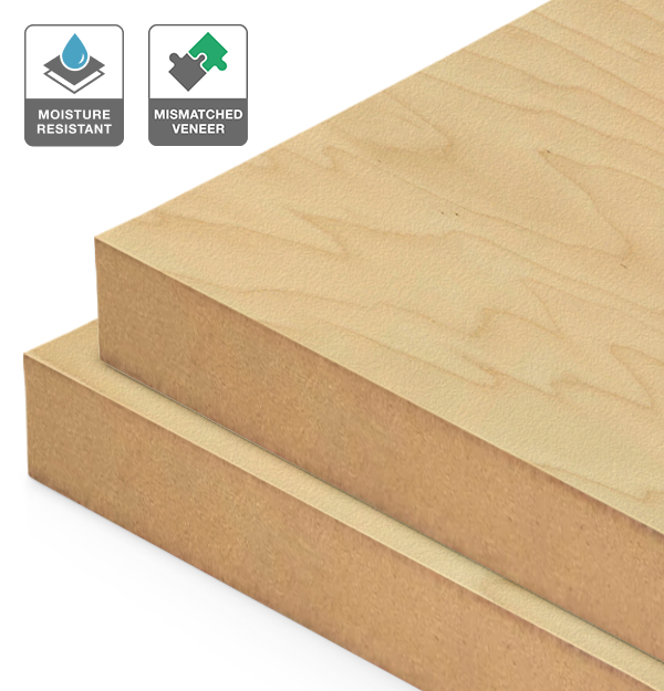 Rock Maple Veneer Mismatched on Moisture Resistant MDF