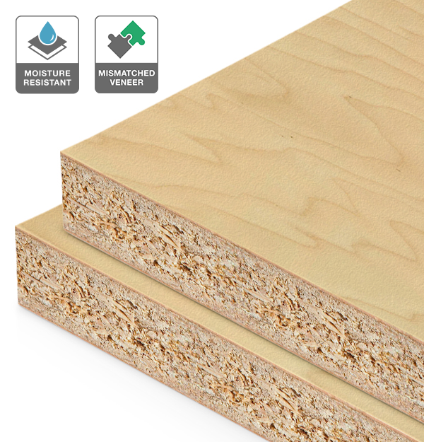 Rock Maple Veneer Mismatched on HMR Moisture Resistant Particleboard