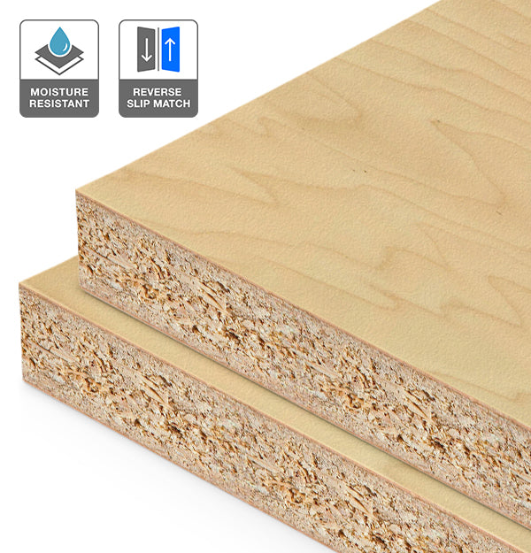 Rock Maple Veneer Crown Cut Reverse Slip Match on HMR Moisture Resistant Particleboard