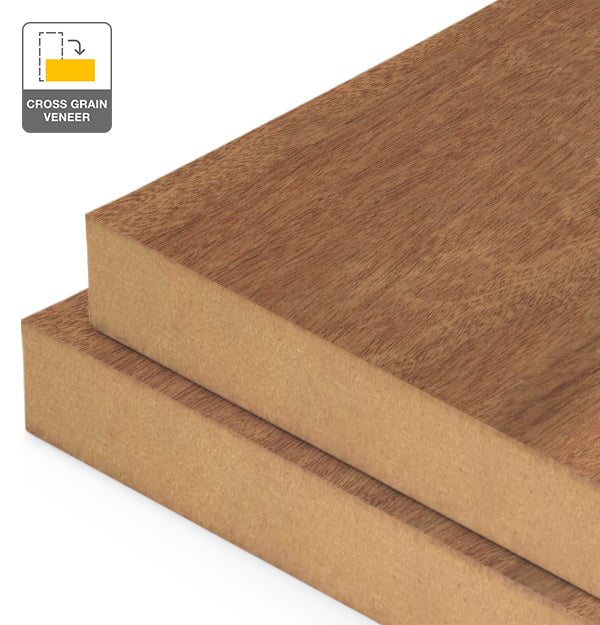 Sapele Veneer Crown Cut Cross Grain on MDF