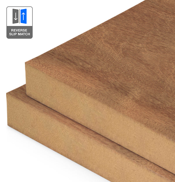 Sapele Veneer Crown Cut Reverse Slip Match on MDF