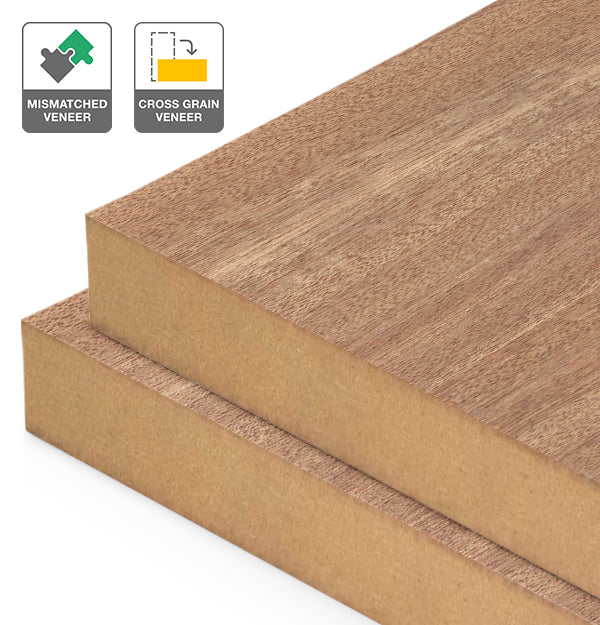 Sliced Pacific Maple Veneer Mismatched Cross Grain on MDF