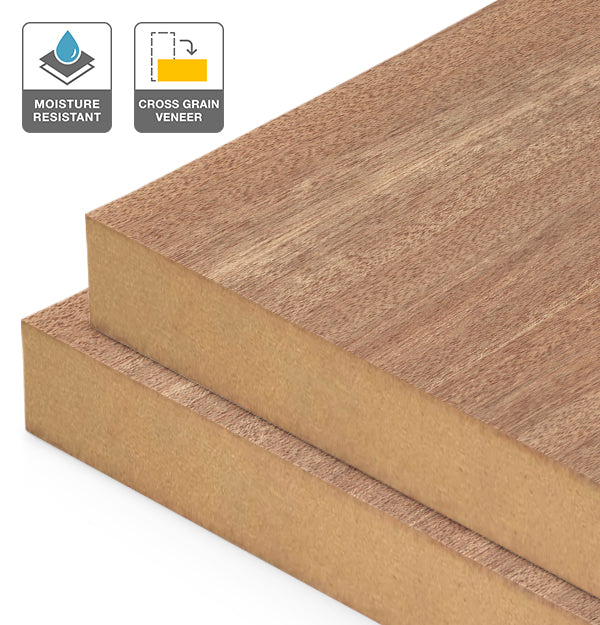 Sliced Pacific Maple Veneer Quarter Cut Cross Grain on Moisture Resistant MDF