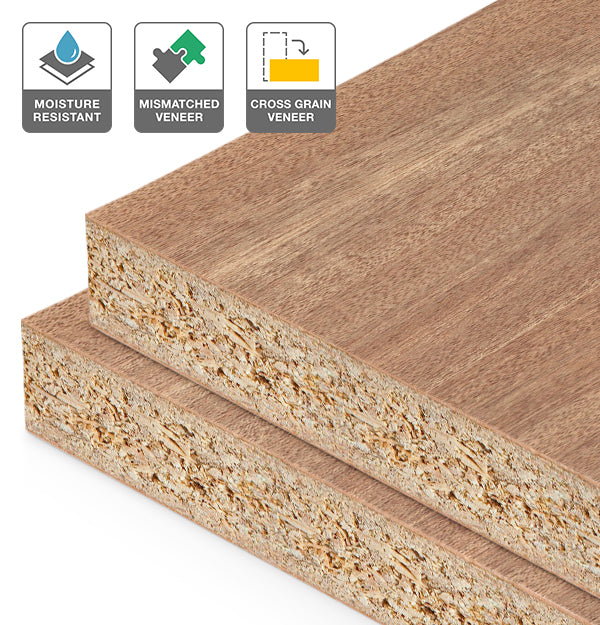 Sliced Pacific Maple Veneer Mismatched Cross Grain on HMR Moisture Resistant Particleboard