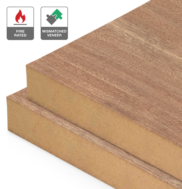 Sliced Pacific Maple Veneer Mismatched on Fire Rated MDF