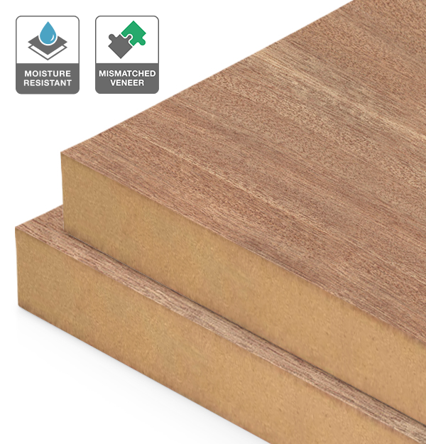Sliced Pacific Maple Veneer Mismatched on Moisture Resistant MDF
