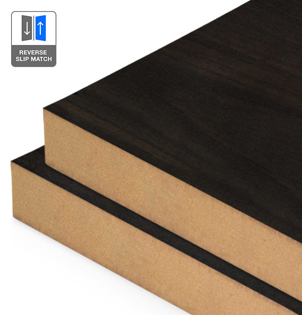 Smoked Eucalyptus Veneer Crown Cut Reverse Slip Match on MDF