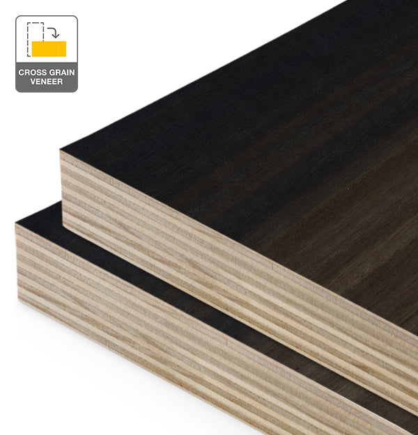 Smoked Eucalyptus Veneer Quarter Cut Cross Grain on Plywood