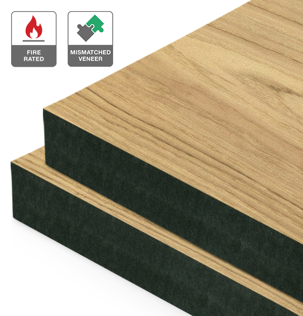 American Oak Veneer Mismatched on Fire Rated Black MDF