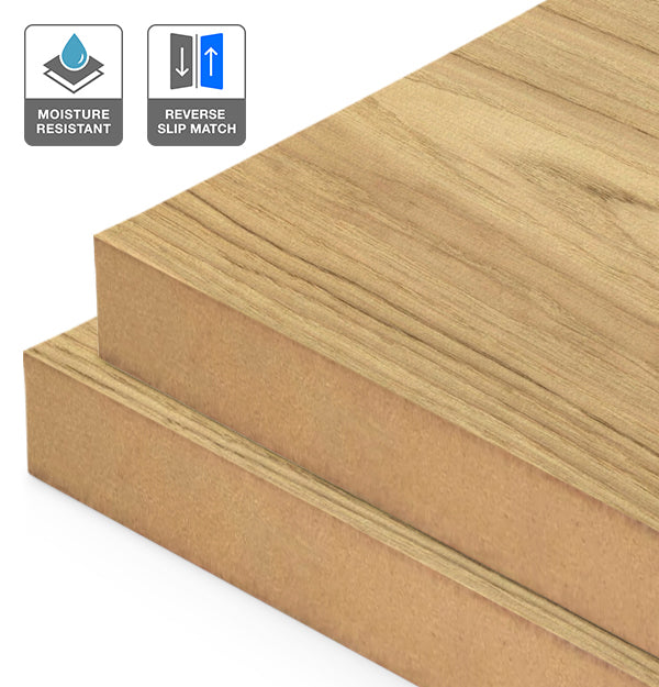 American Oak Veneer Crown Cut Reverse Slip Match on Moisture Resistant MDF