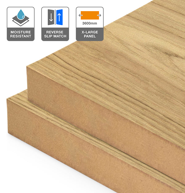 American Oak Veneer Crown Cut Reverse Slip Match on Moisture Resistant MDF 3600L