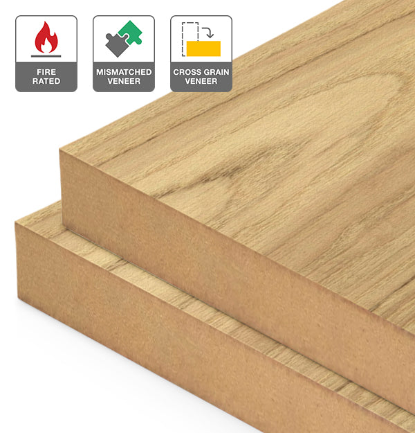 American Oak Veneer Mismatched Cross Grain on Fire Rated MDF