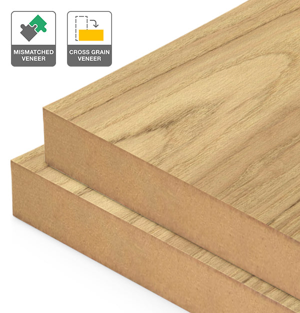 American Oak Veneer Mismatched Cross Grain on MDF