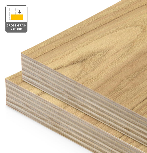 American Oak Veneer Crown Cut Cross Grain on Plywood