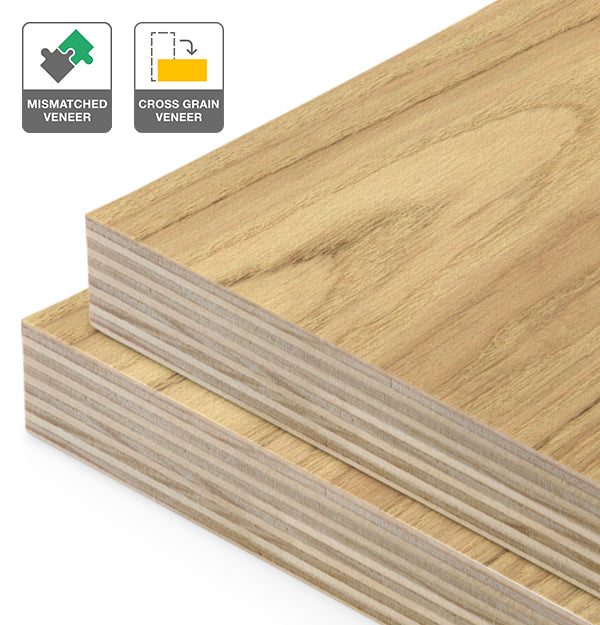 American Oak Veneer Mismatched Cross Grain on Plywood
