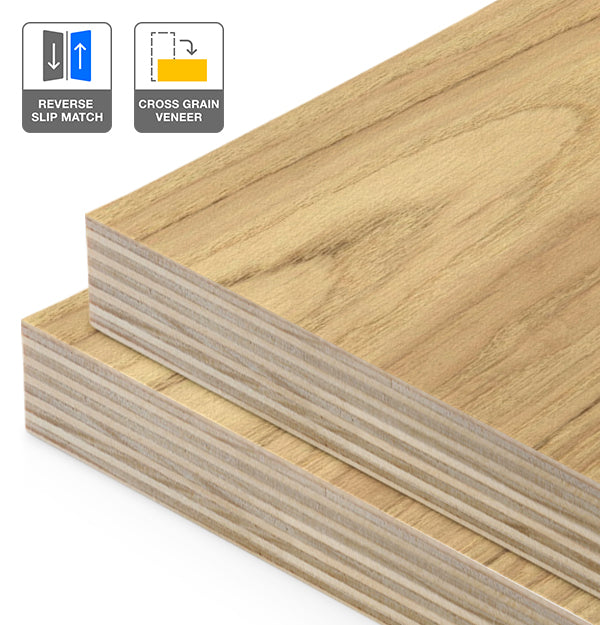 American Oak Veneer Crown Cut Reverse Slip Match Cross Grain on Plywood