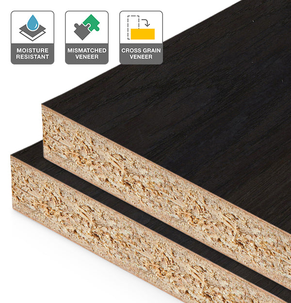Smoked Oak Veneer Mismatched Cross Grain on HMR Moisture Resistant Particleboard