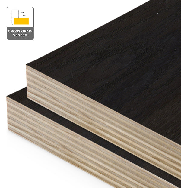 Smoked Oak Veneer Crown Cut Cross Grain on Plywood