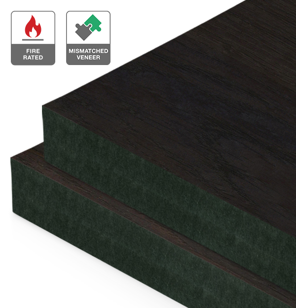 Smoked Oak Veneer Mismatched on Fire Rated Black MDF
