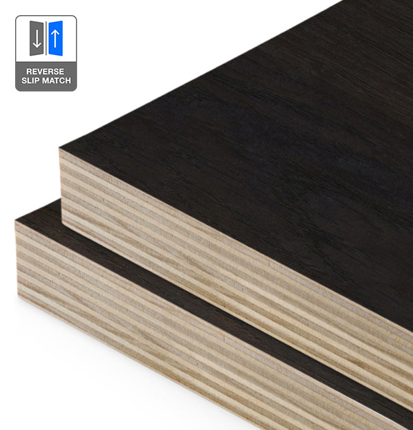 Smoked Oak Veneer Crown Cut Reverse Slip Match on Plywood
