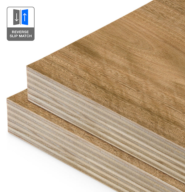 Spotted Gum Veneer Crown Cut Reverse Slip Match on Plywood