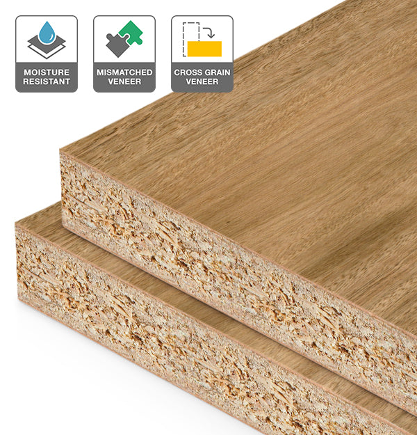 Spotted Gum Veneer Mismatched Cross Grain on HMR Moisture Resistant Particleboard