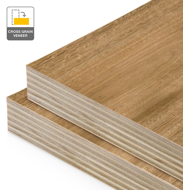 Spotted Gum Veneer Crown Cut Cross Grain on Plywood