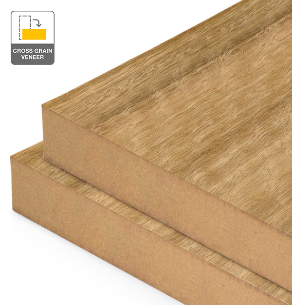 Spotted Gum Veneer Quarter Cut Cross Grain on MDF