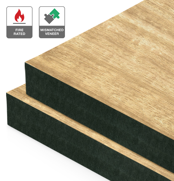 Tasmanian Ash Veneer Mismatched on Fire Rated Black MDF