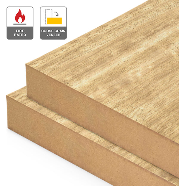 Tasmanian Ash Veneer Quarter Cut Cross Grain on Fire Rated MDF