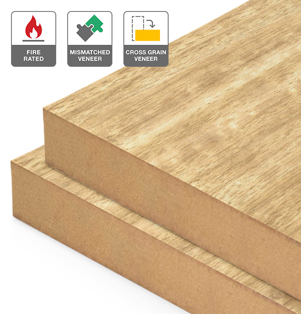 Tasmanian Ash Veneer Mismatched Cross Grain on Fire Rated MDF