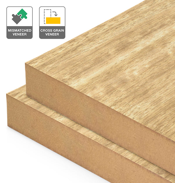 Tasmanian Ash Veneer Mismatched Cross Grain on MDF