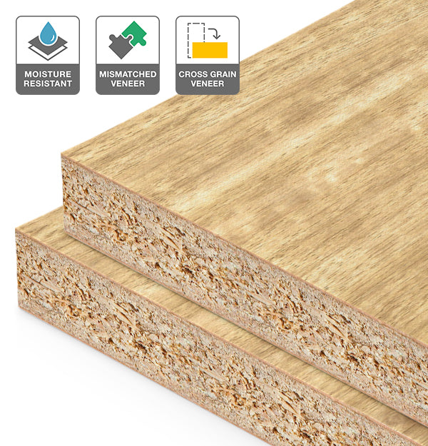 Tasmanian Ash Veneer Mismatched Cross Grain on HMR Moisture Resistant Particleboard