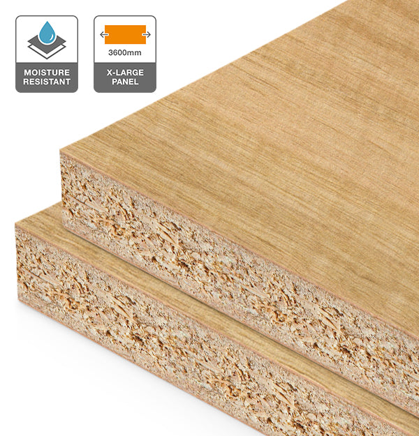 Tasmanian Oak Veneer Quarter Cut on HMR Moisture Resistant Particleboard 3600L