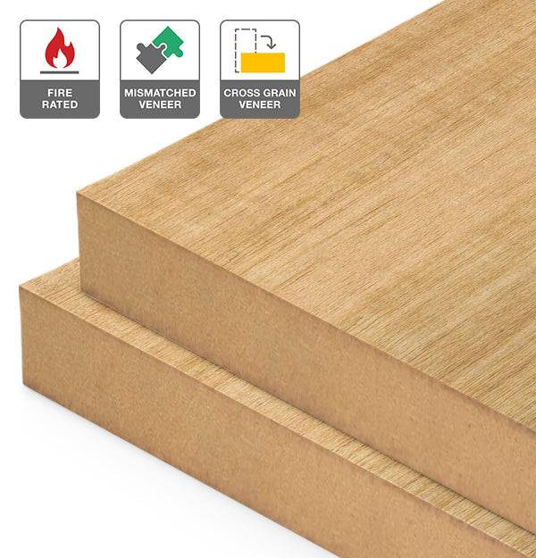 Tasmanian Oak Veneer Mismatched Cross Grain on Fire Rated MDF