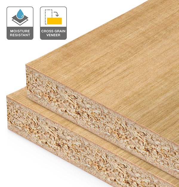 Tasmanian Oak Veneer Quarter Cut Cross Grain on HMR Moisture Resistant Particleboard