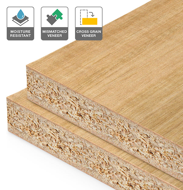 Tasmanian Oak Veneer Mismatched Cross Grain on HMR Moisture Resistant Particleboard