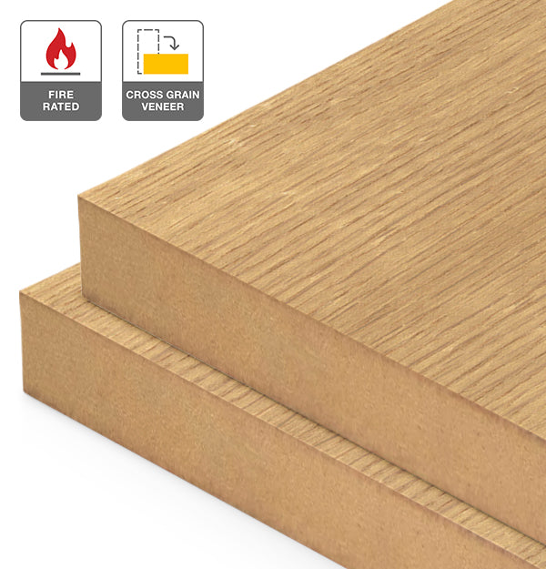 American Oak Veneer Quarter Cut Cross Grain on Fire Rated MDF