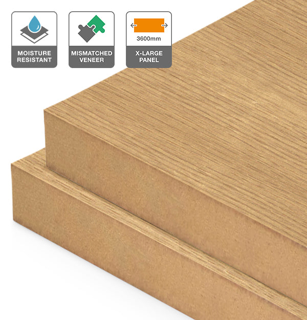 American Oak Veneer Wire Brushed Mismatched on Moisture Resistant MDF 3600L