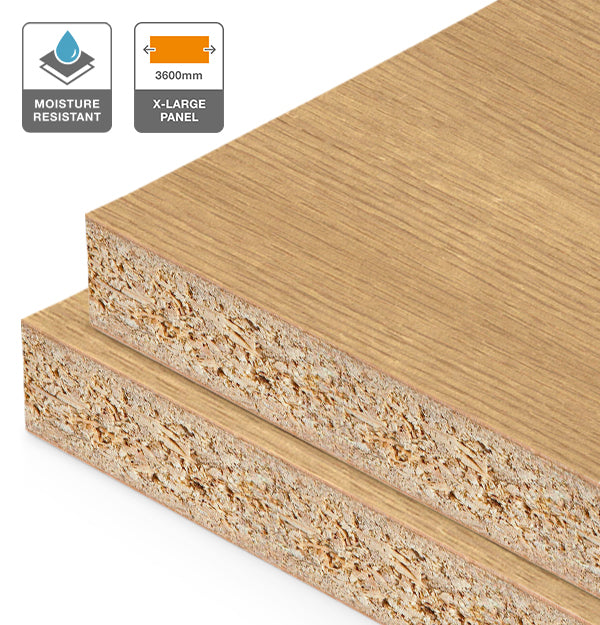 American Oak Veneer Quarter Cut on HMR Moisture Resistant Particleboard 3600L
