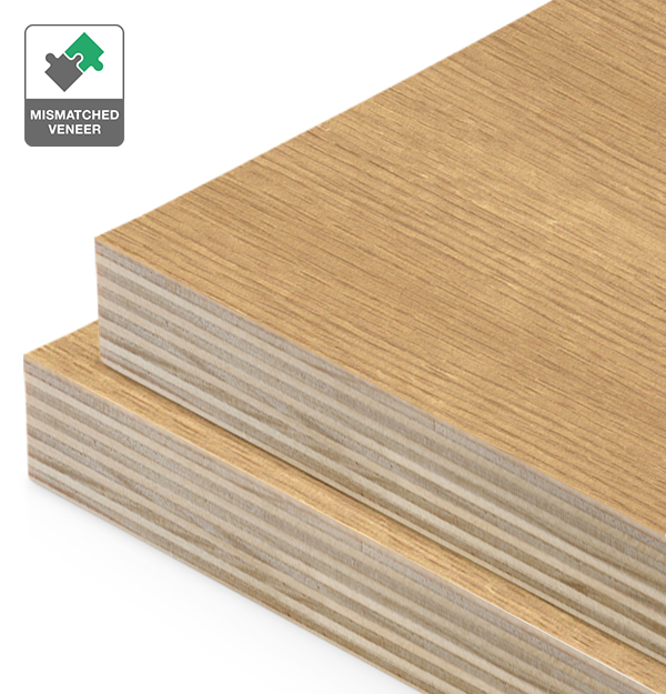 American Oak Veneer Wire Brushed Mismatched on Plywood
