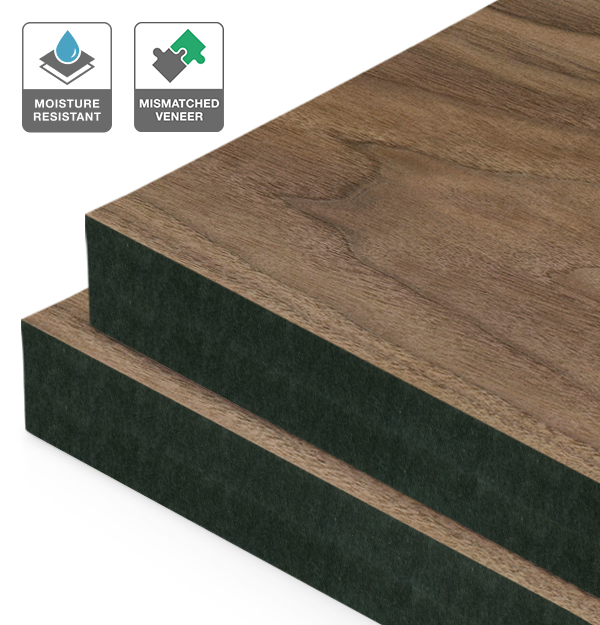 American Walnut Veneer Mismatched on Black Moisture Resistant MDF