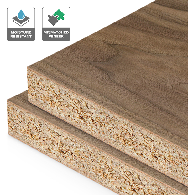 American Walnut Veneer Mismatched on HMR Moisture Resistant Particleboard