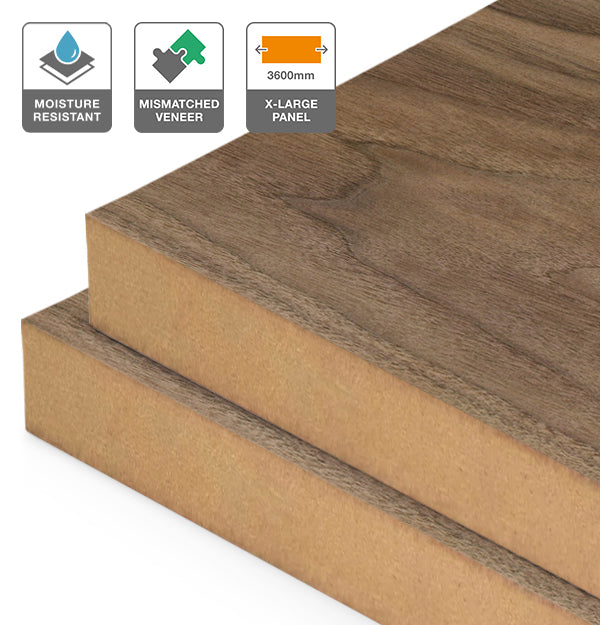 American Walnut Veneer Mismatched on Moisture Resistant MDF 3600L