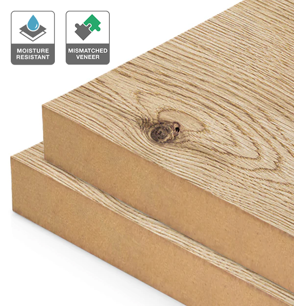 Rustic Oak Veneer Mismatched on Moisture Resistant MDF